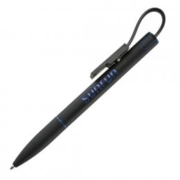 Engraved Logo Stowaway Metal Pen - Blue